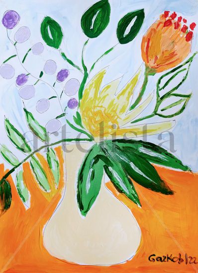 Bouquet n°2 Acrylic Paper Floral Painting