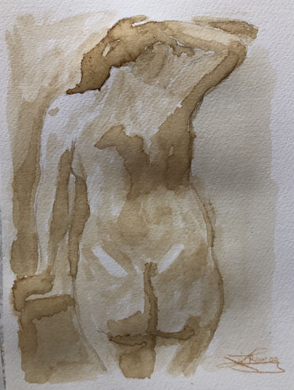 Mujer desnuda de espalda Others Paper Nude Paintings