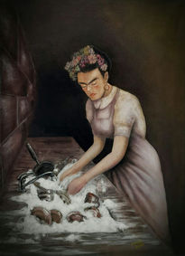 Frida lavando los...