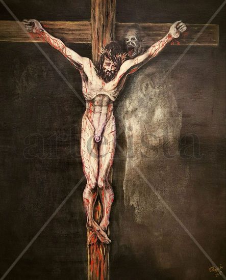 Cristo y el ente Oil Canvas Others