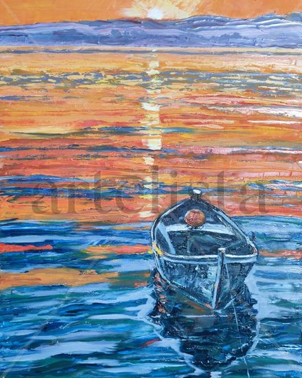 Calor y agua Oil Canvas Marine Painting