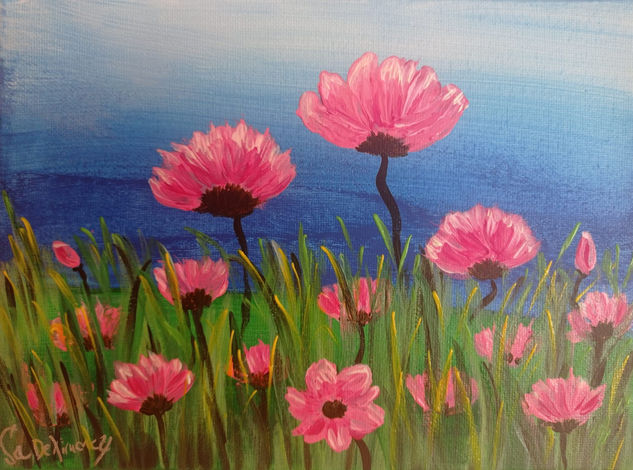 CAMPO EN PRIMAVERA Acrylic Canvas Floral Painting