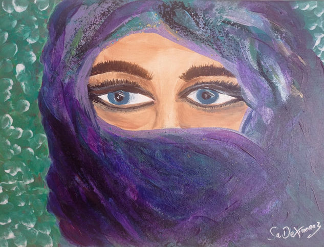 MUJER TUAREG ii Acrylic Canvas Portrait