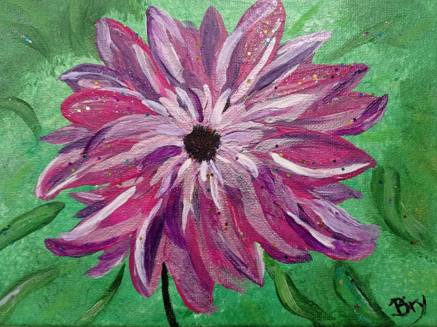 LA DALIA Acrylic Canvas Floral Painting