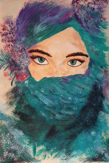 MUJER TUAREG i Acrílico Lienzo Retrato