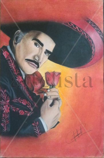 Vicente Fernández Pastel Papel Retrato