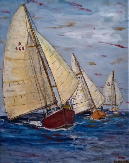 Crazy Downwind Acrylic Paper Marine Painting