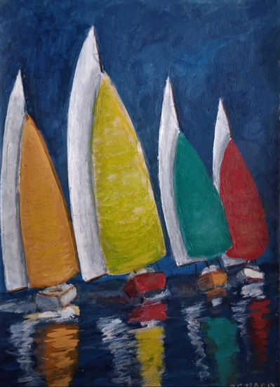 Spinnaker Dream Acrylic Paper Marine Painting