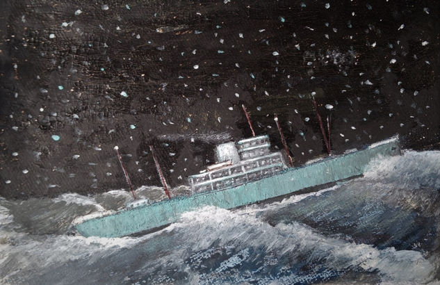 Cargo ship "Río Cuarto" Acrylic Paper Marine Painting