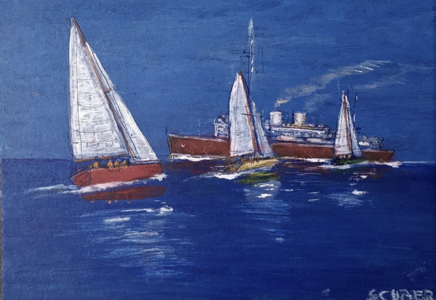 Regatta near the channel