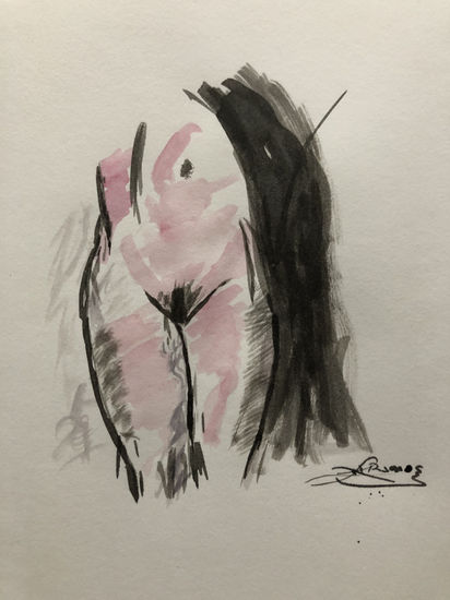 Desnudo femenino Ink Paper Nude Paintings