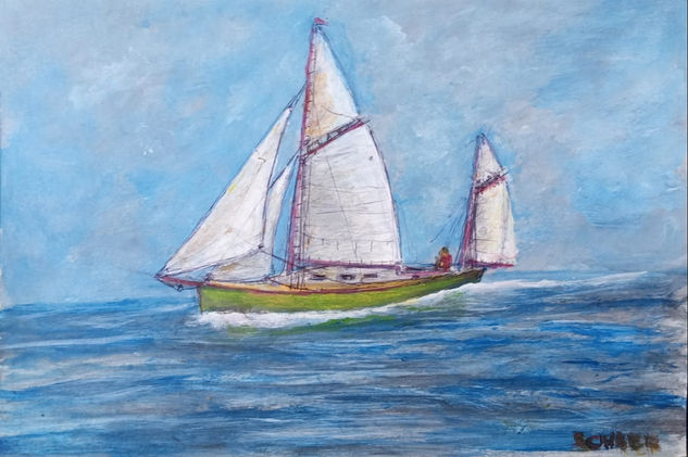 Yawl of Dreams Acrylic Paper Marine Painting