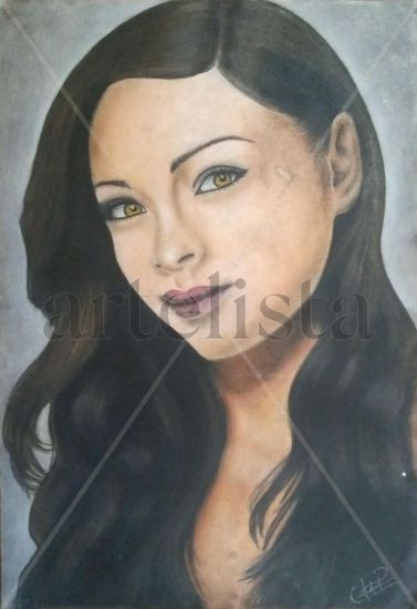 Kristin Kreuk Pastel Paper Portrait