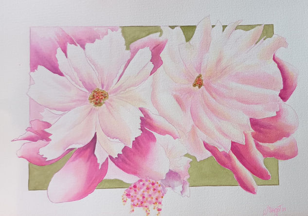 Grandes flores Watercolour Paper Floral Painting