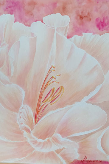 Entre flores (la luz) Watercolour Paper Floral Painting