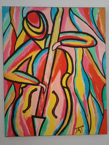 Músico 1 Acrylic Canvas Figure Painting