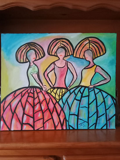 Tres muñecas Acrylic Canvas Figure Painting