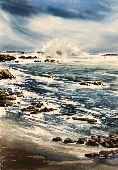 mar brava Watercolour Paper Marine Painting