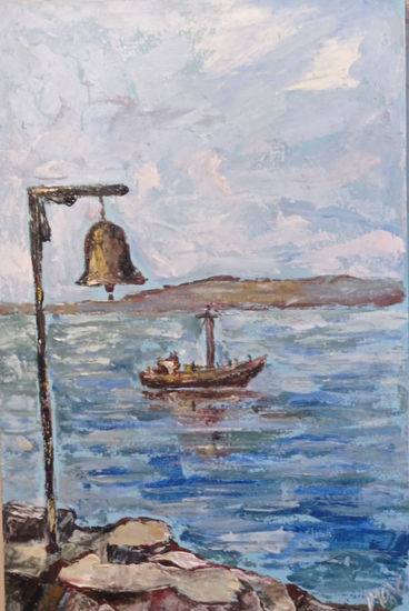 Campana de la posa, año 2022, ( Haminton Oliva, Santiago, Chile) Acrylic Canvas Marine Painting