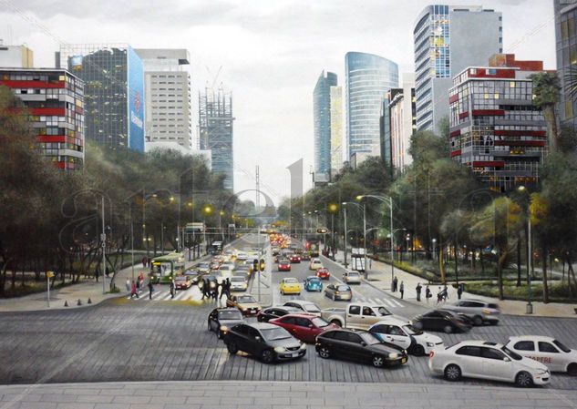 Avenida reforma Óleo Lienzo Paisaje