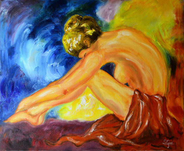 Figura colorista. Oil Canvas Figure Painting