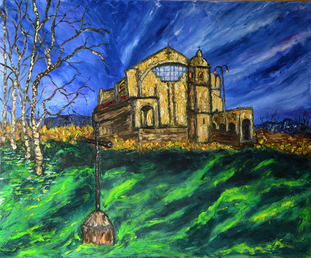 Santuario de Urkiola Oil Canvas Landscaping