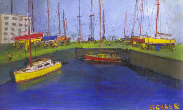 Nomad's Port Acrylic Paper Marine Painting