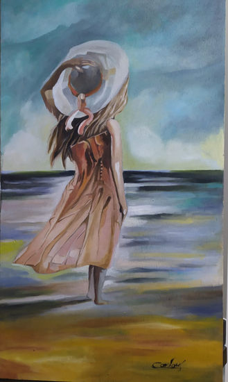 GLAMUR Oil Panel Figure Painting