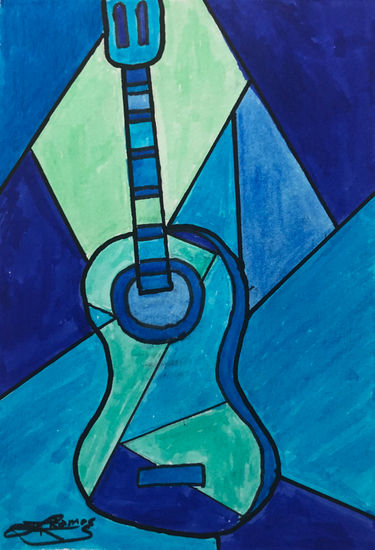 La guitarra azul Felt-tip pen Paper Others