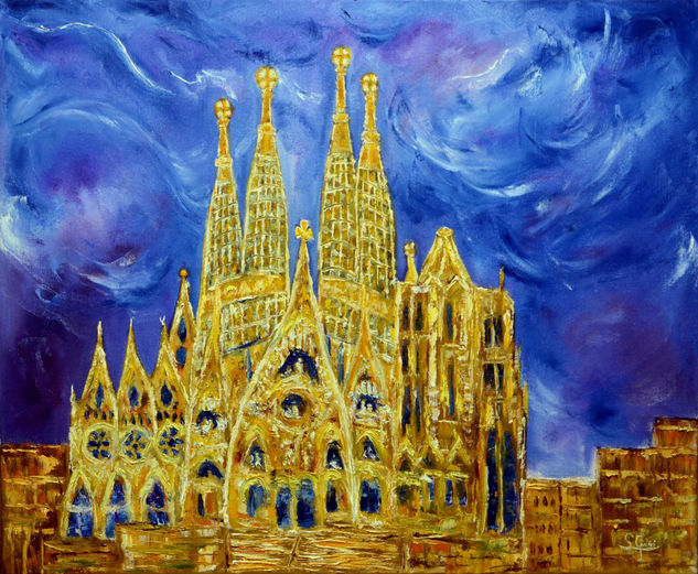 Sagrada familia Oil Canvas Landscaping