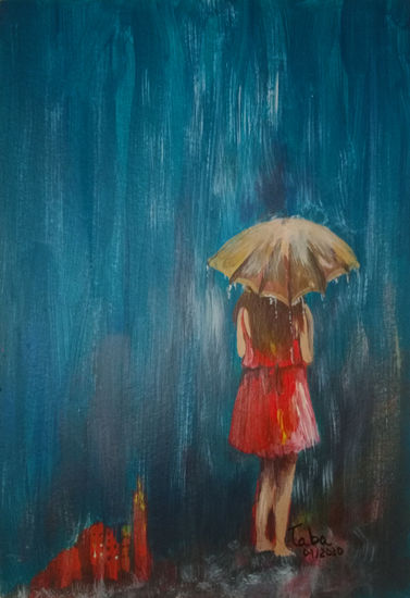 Lluvia Acrylic Card Figure Painting