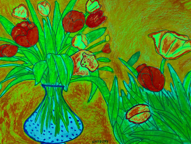 FLORERO NATURAL Pastel Card Still Life Paintings