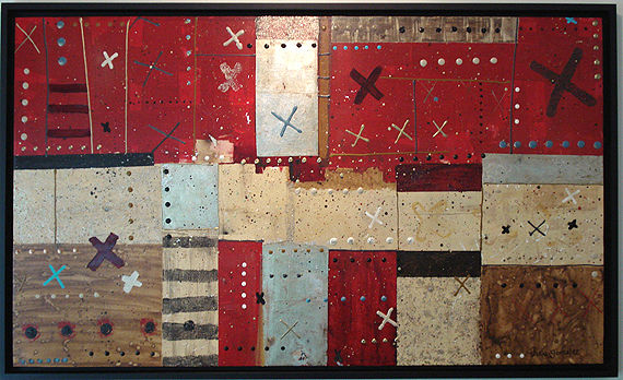 Red Map Mixed media Canvas Others