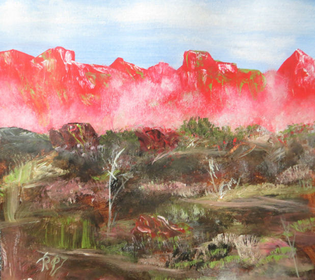 Fiery.Mond... ABSTRACT..Paseando por un mundo desconocido Acrylic Paper Landscaping