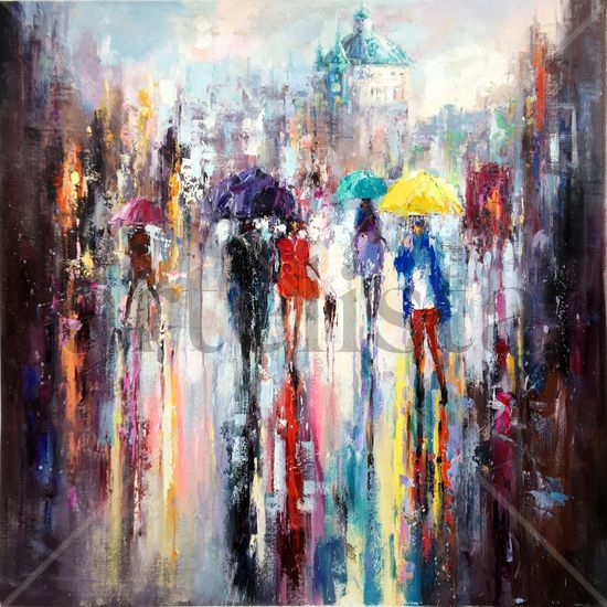 Street scenery t069 Acrylic Canvas Others