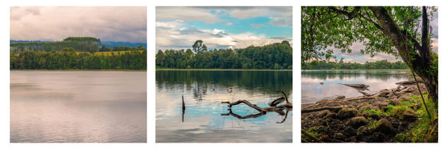 Chilean Patagonia Lagoon Triptych Naturaleza Color (Digital)