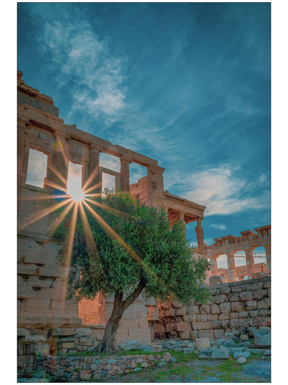 Erechtheion, Helios Flare & Olive tree Viajes Color (Digital)