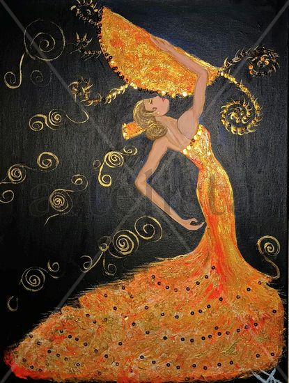 BAILAORA II Acrylic Canvas Figure Painting