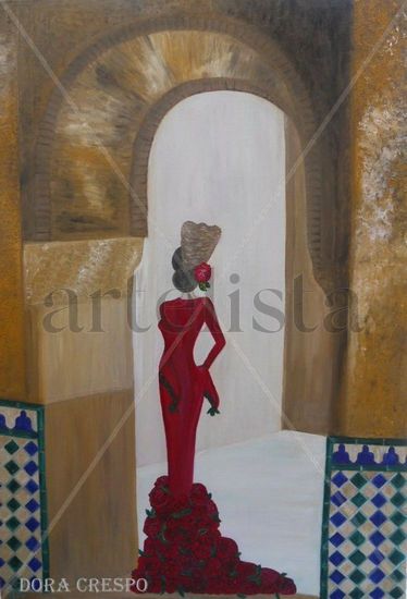 LA ESPERA Acrylic Canvas Figure Painting