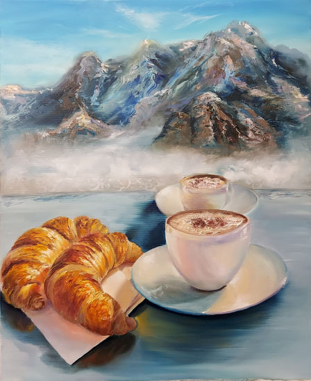 'Breakfast in the sky' Óleo Lienzo Paisaje