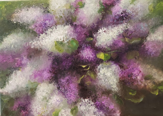 'Lilacs' Oil Canvas Floral Painting