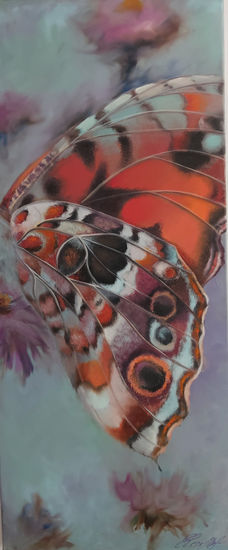 'Red butterfly' Óleo Lienzo Animales