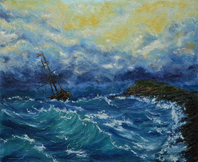 El mar Cantabrico Oil Canvas Marine Painting