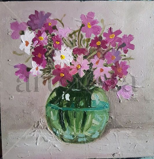 florero III Oil Canvas Floral Painting