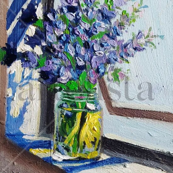 florero V Oil Canvas Floral Painting