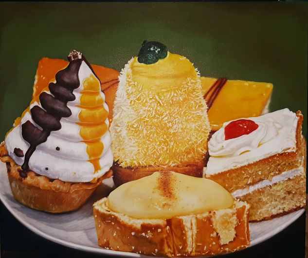 Juanita y compañia Oil Canvas Still Life Paintings