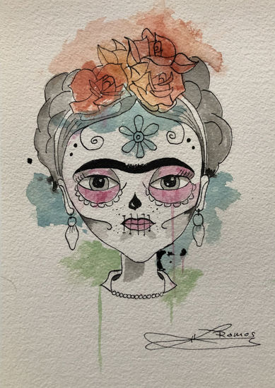 Catrina Watercolour Paper Figure Painting