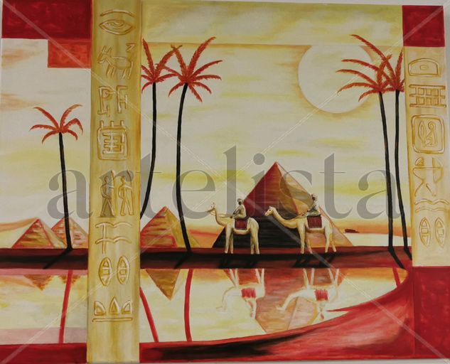 Viaje a Egipto en compañia Acrylic Canvas Landscaping