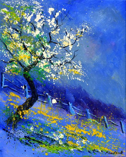 Blue spring Oil Canvas Landscaping