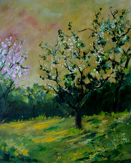 Orchard in spring Óleo Lienzo Paisaje